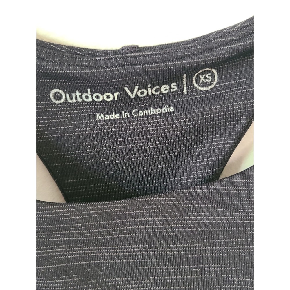 Outdoor Voices TechSweat Black Gray Sports Bra Crop Top Size XS - Picture 3 of 4
